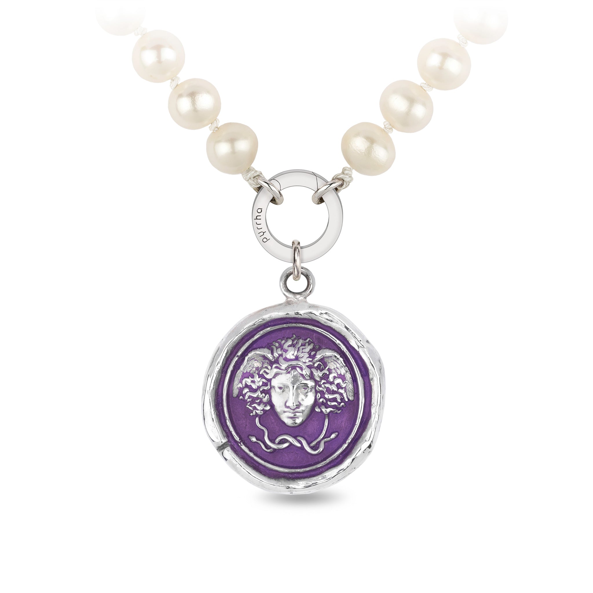 Medusa Knotted Freshwater Pearl Necklace - Mystic Violet