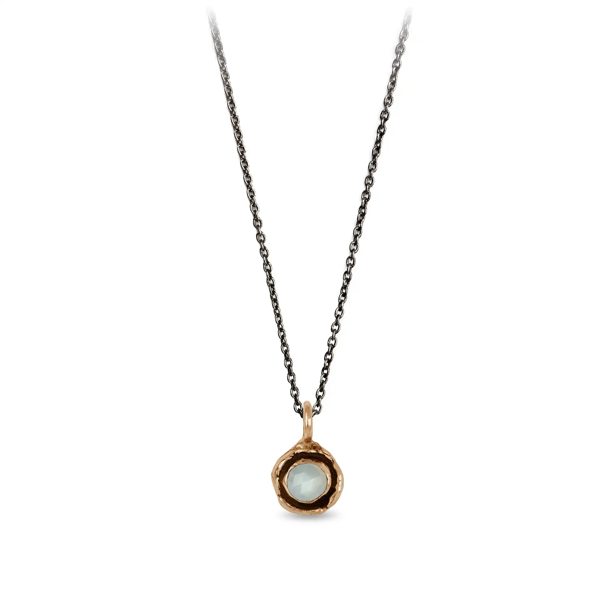 Moonstone Faceted Stone Talisman Charm - Bronze