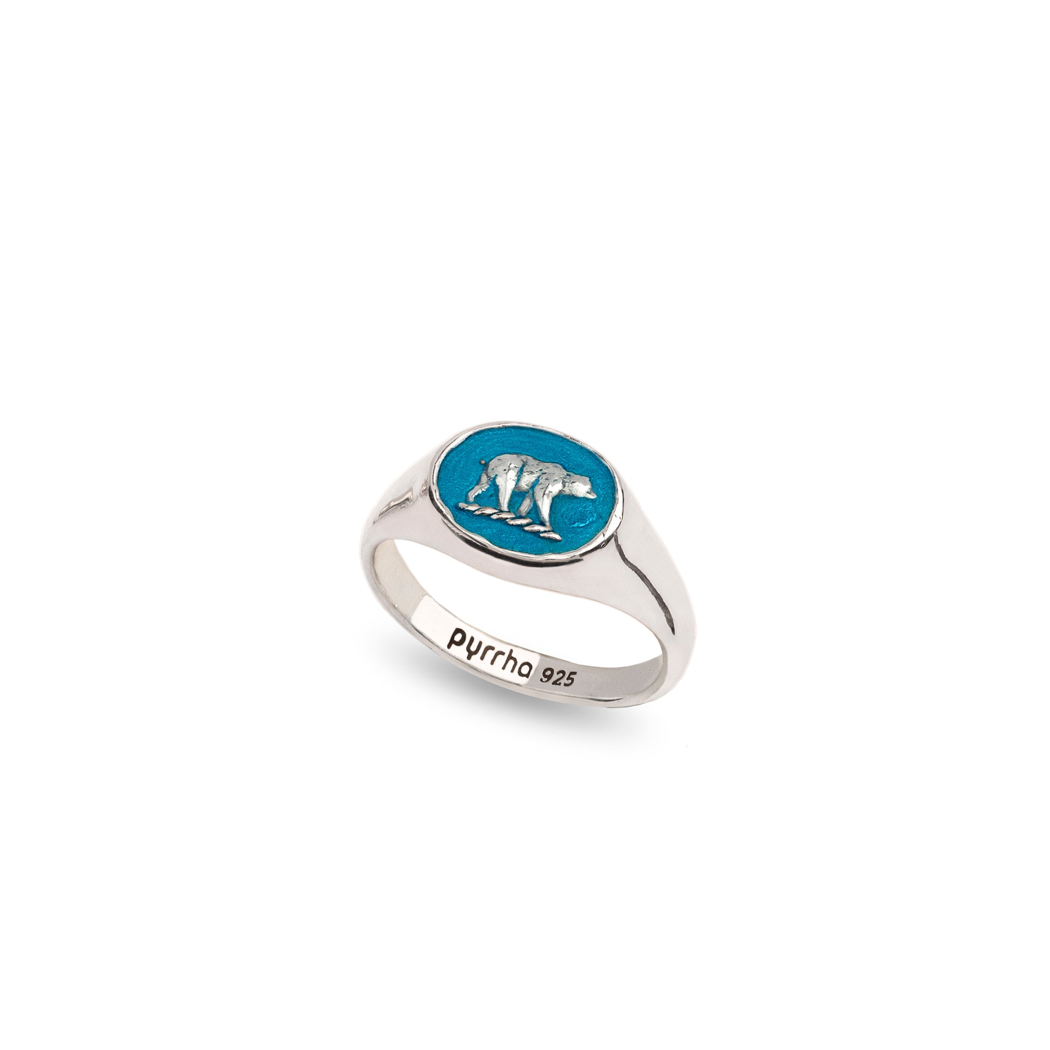 Mother Bear Signet Ring - Capri Blue