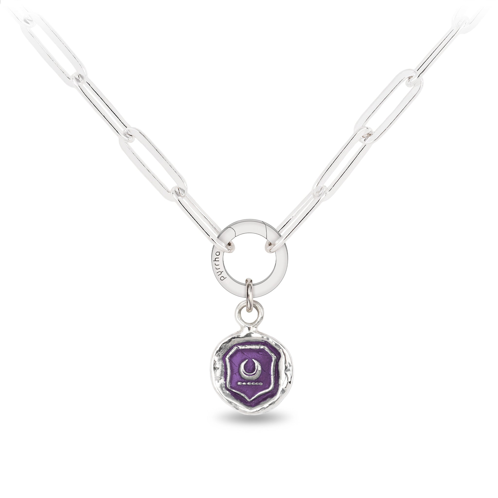 New Beginnings Large Paperclip Chain Necklace - Mystic Violet