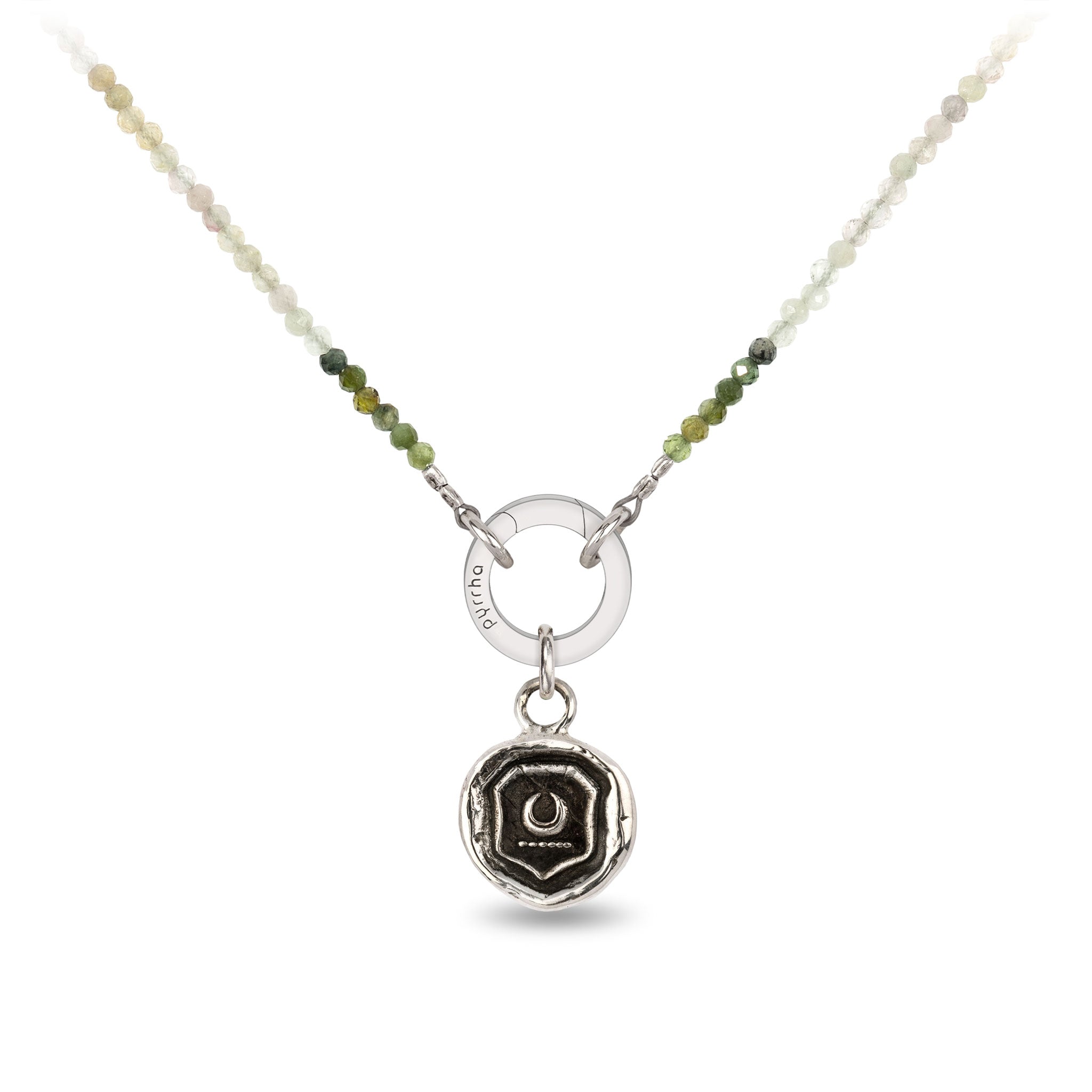 Tourmaline Faceted Stone Choker with Talisman Clip