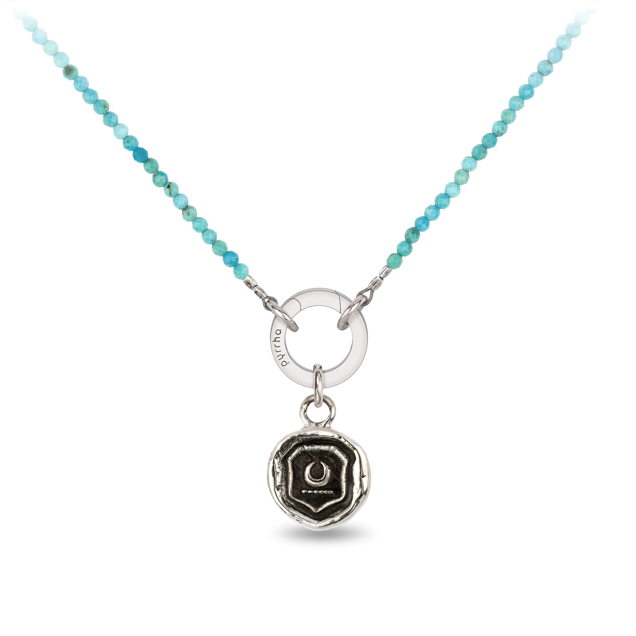 Turquoise Faceted Stone Choker with Talisman Clip