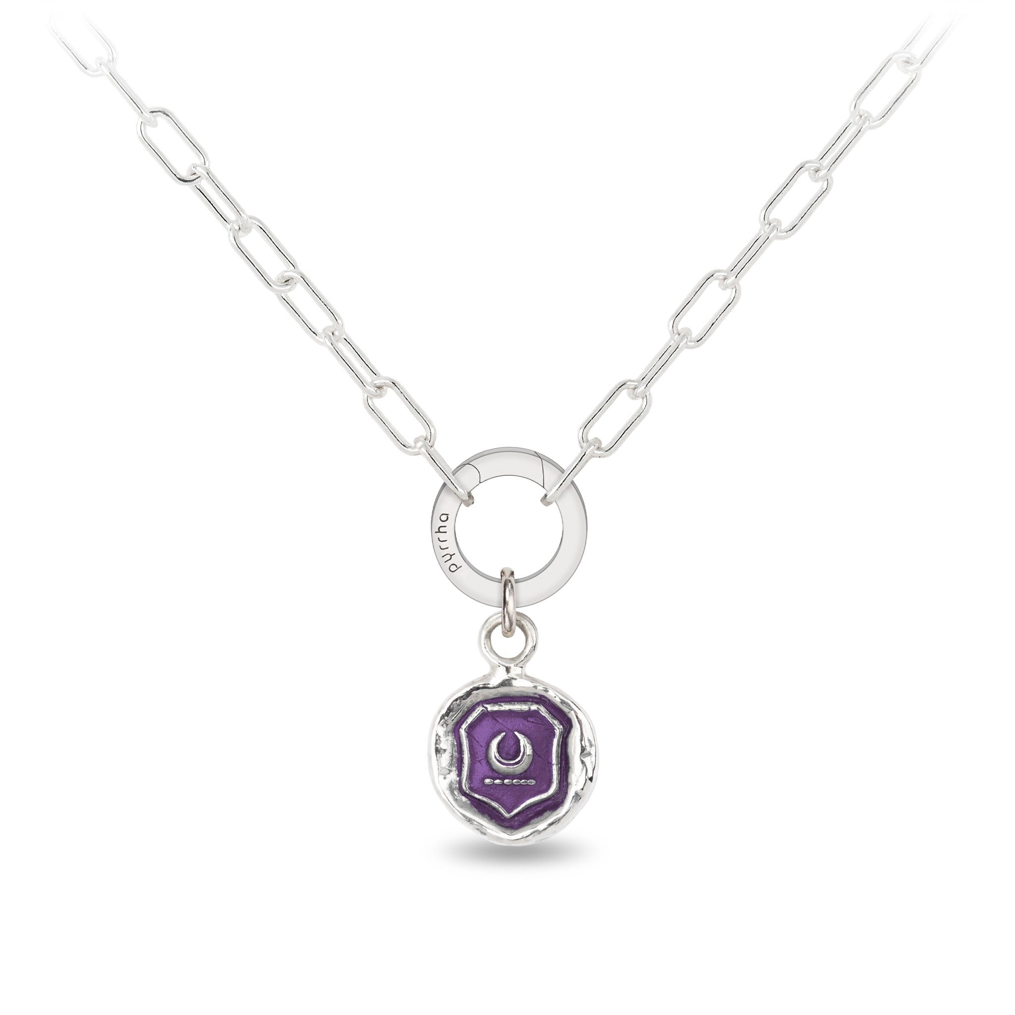 New Beginnings Small Paperclip Chain Necklace - Mystic Violet