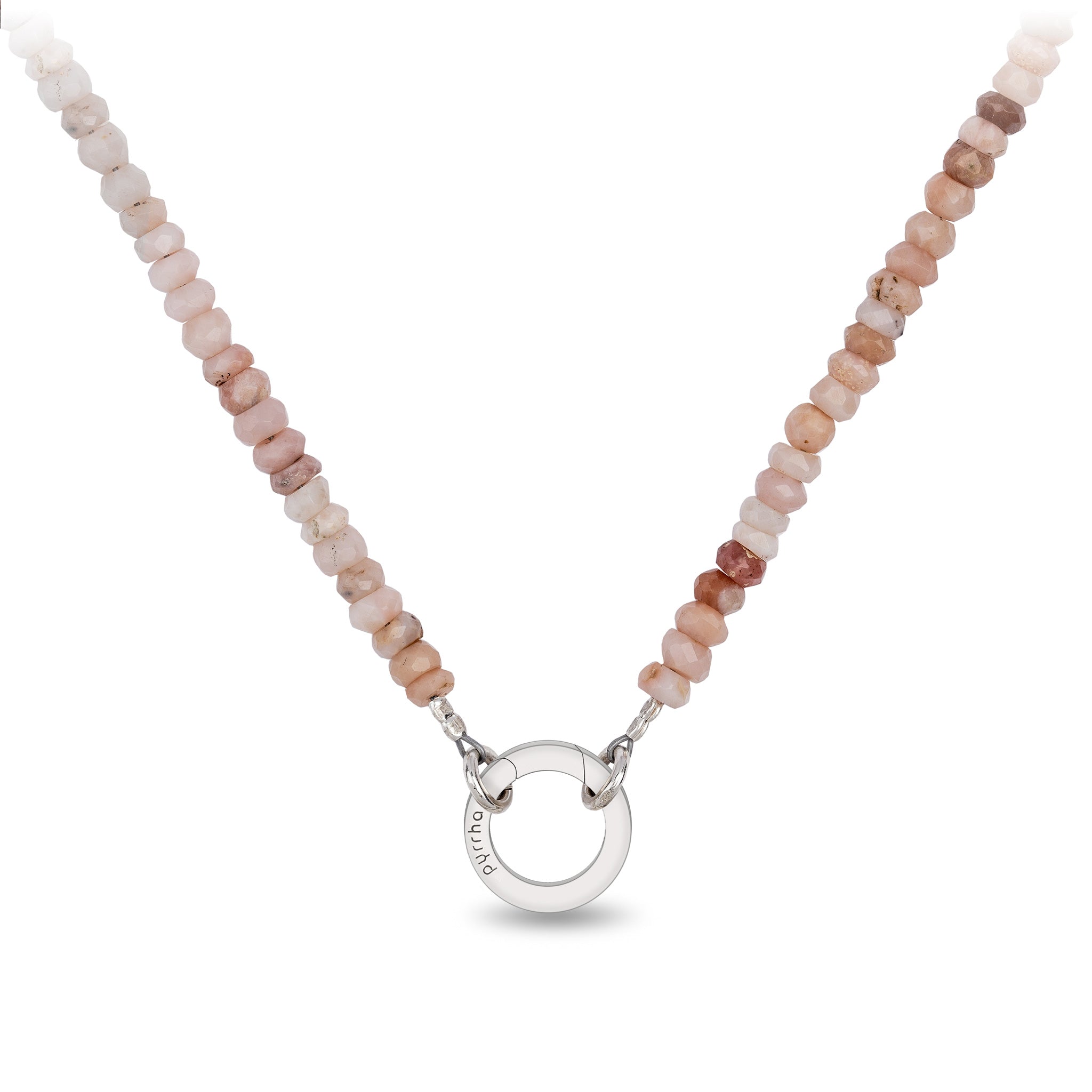 Pink Opal Faceted Stone Choker with Talisman Clip