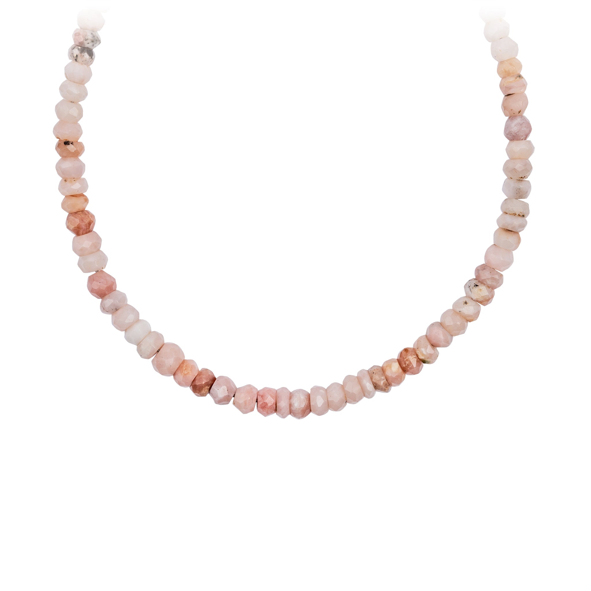 Pink Opal Faceted Stone Choker with Talisman Clip