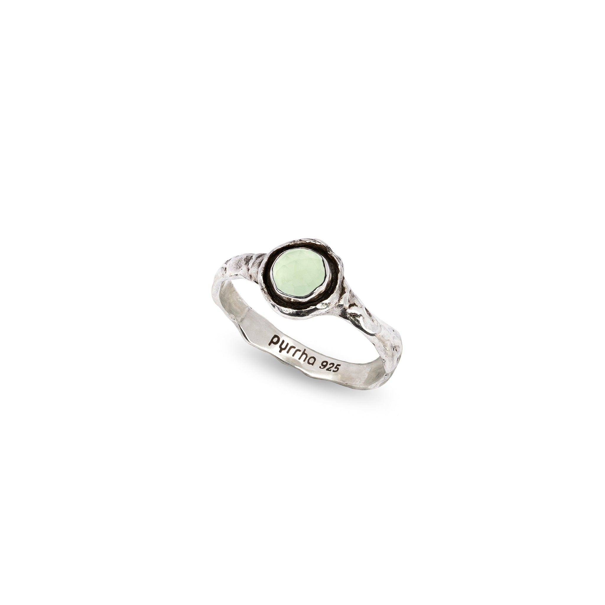 Prehnite Small Faceted Stone Talisman Ring