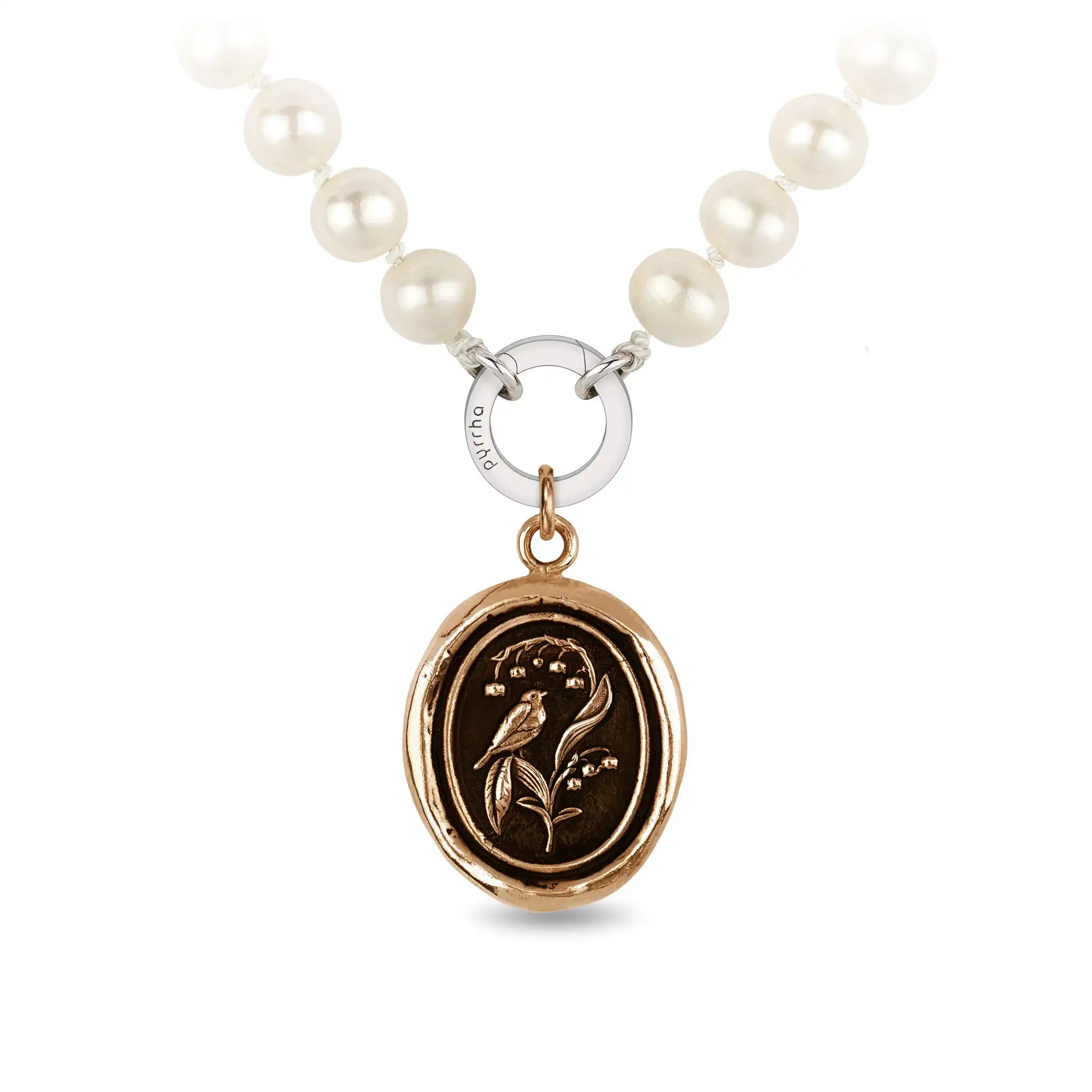 Return to Happiness Knotted Freshwater Pearl Necklace - Bronze