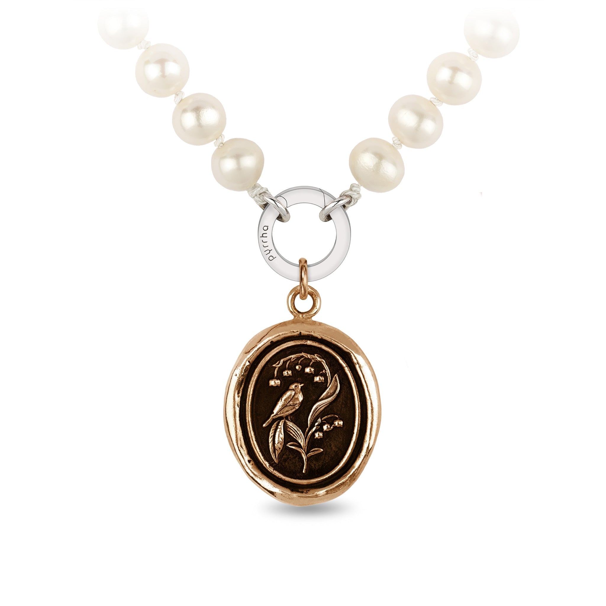 Return to Happiness Knotted Freshwater Pearl Necklace - Bronze