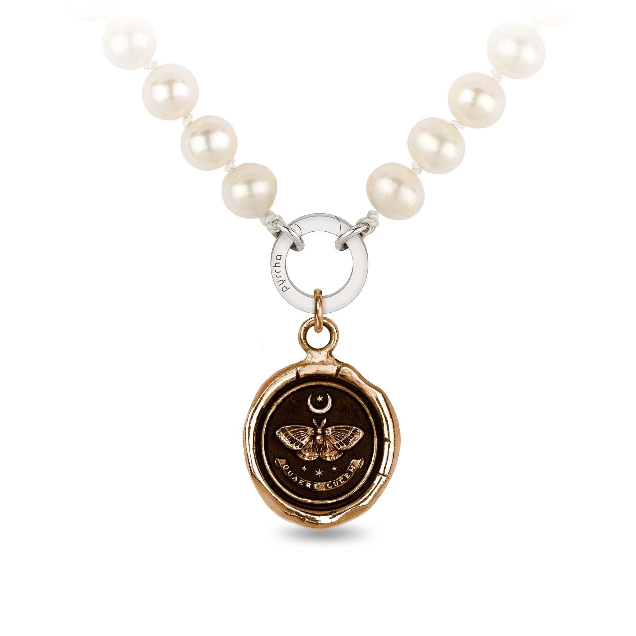 Seek the Light Knotted Freshwater Pearl Necklace - Bronze