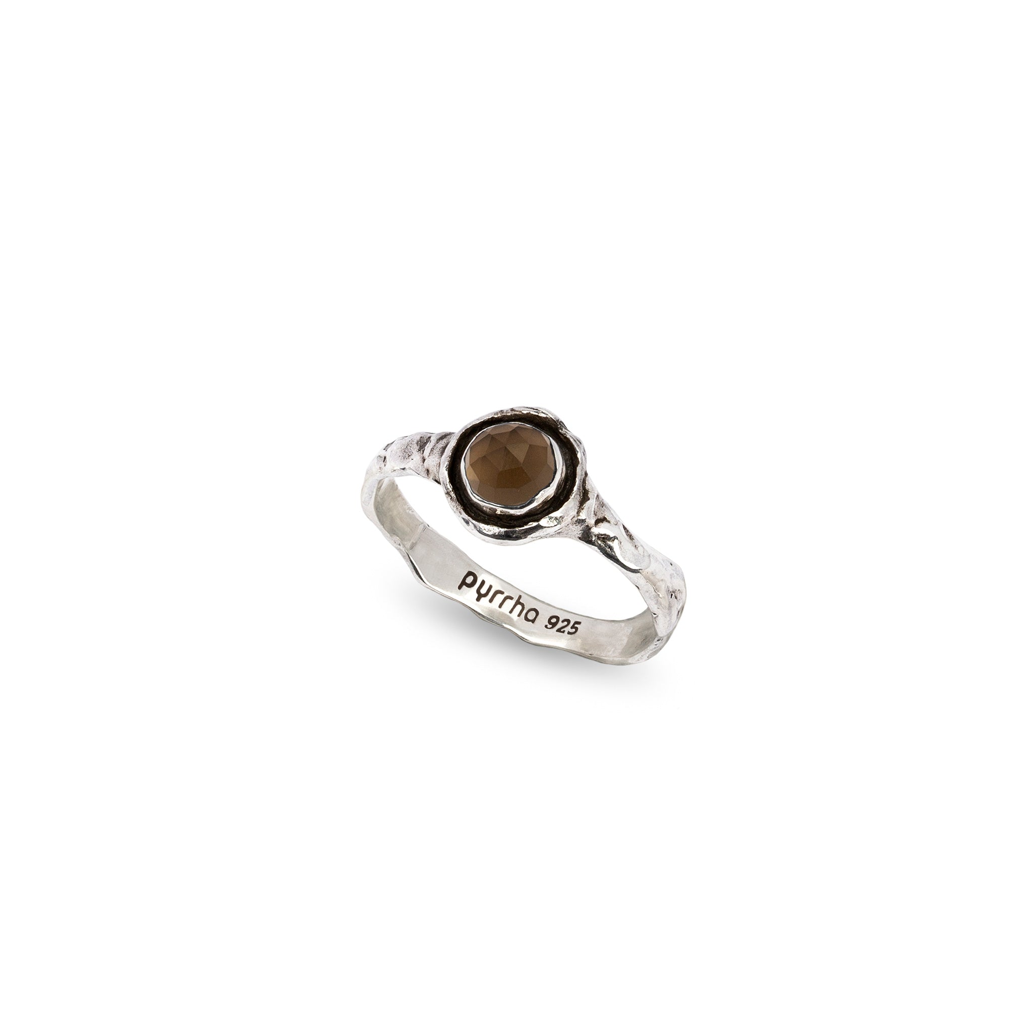 Smoky Quartz Small Faceted Stone Talisman Ring