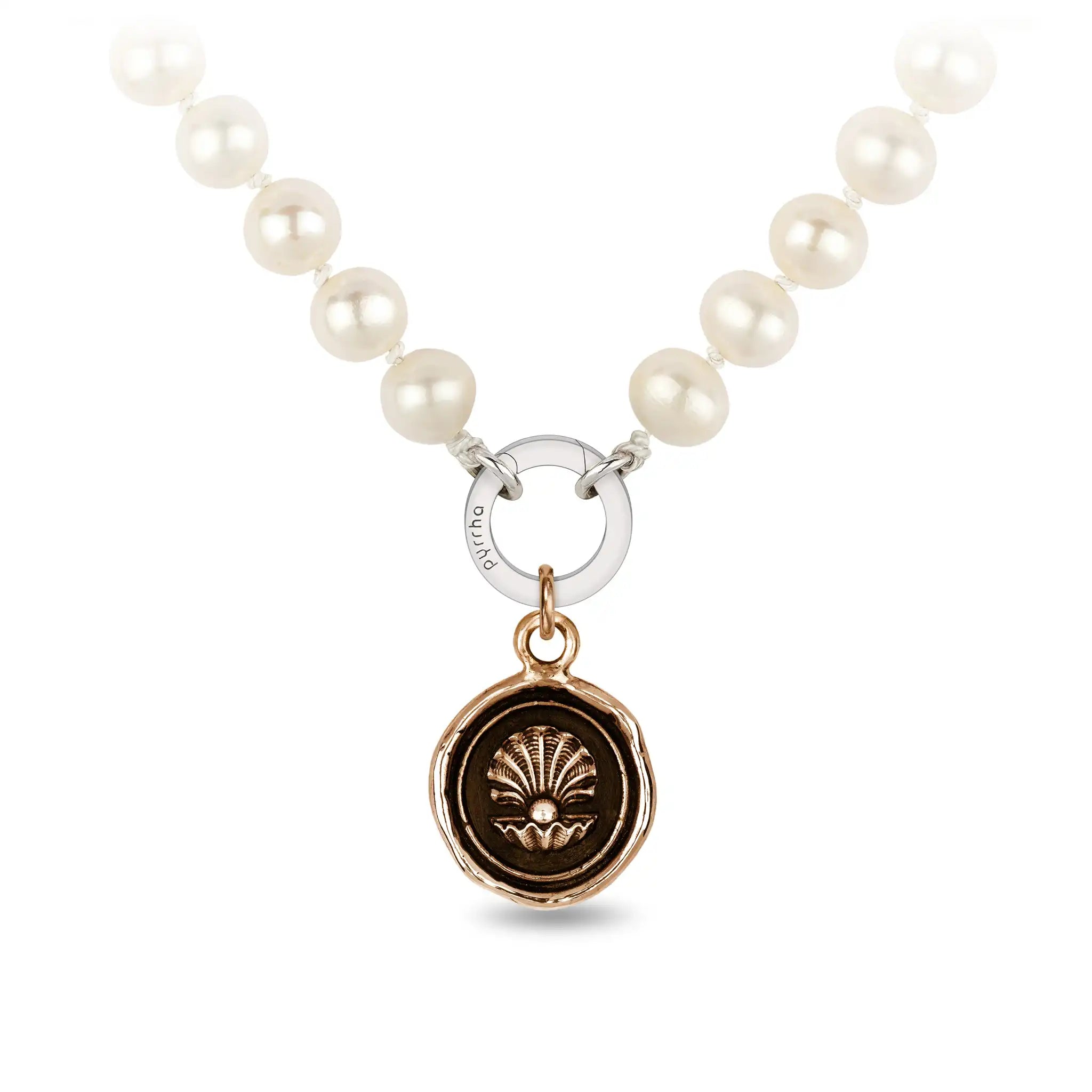 The World is Your Oyster Knotted Freshwater Pearl Necklace - Bronze