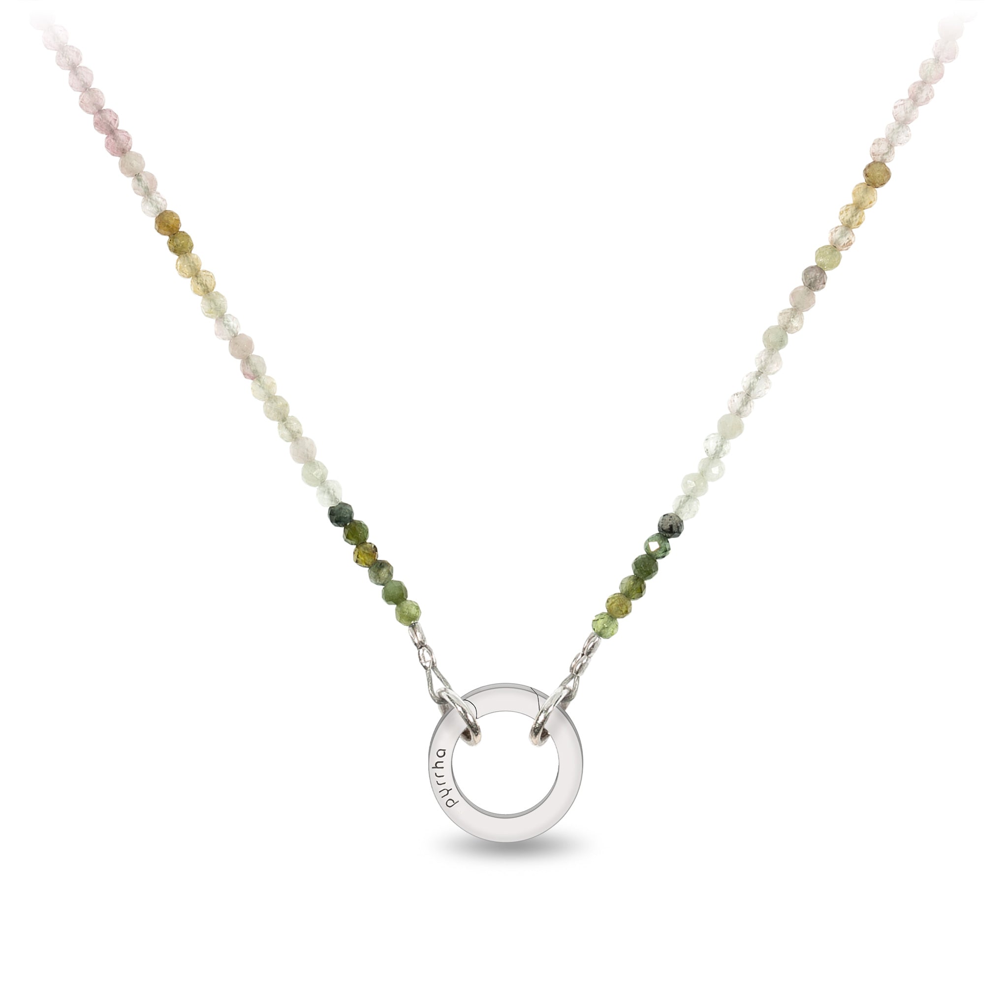 Tourmaline Faceted Stone Choker with Talisman Clip