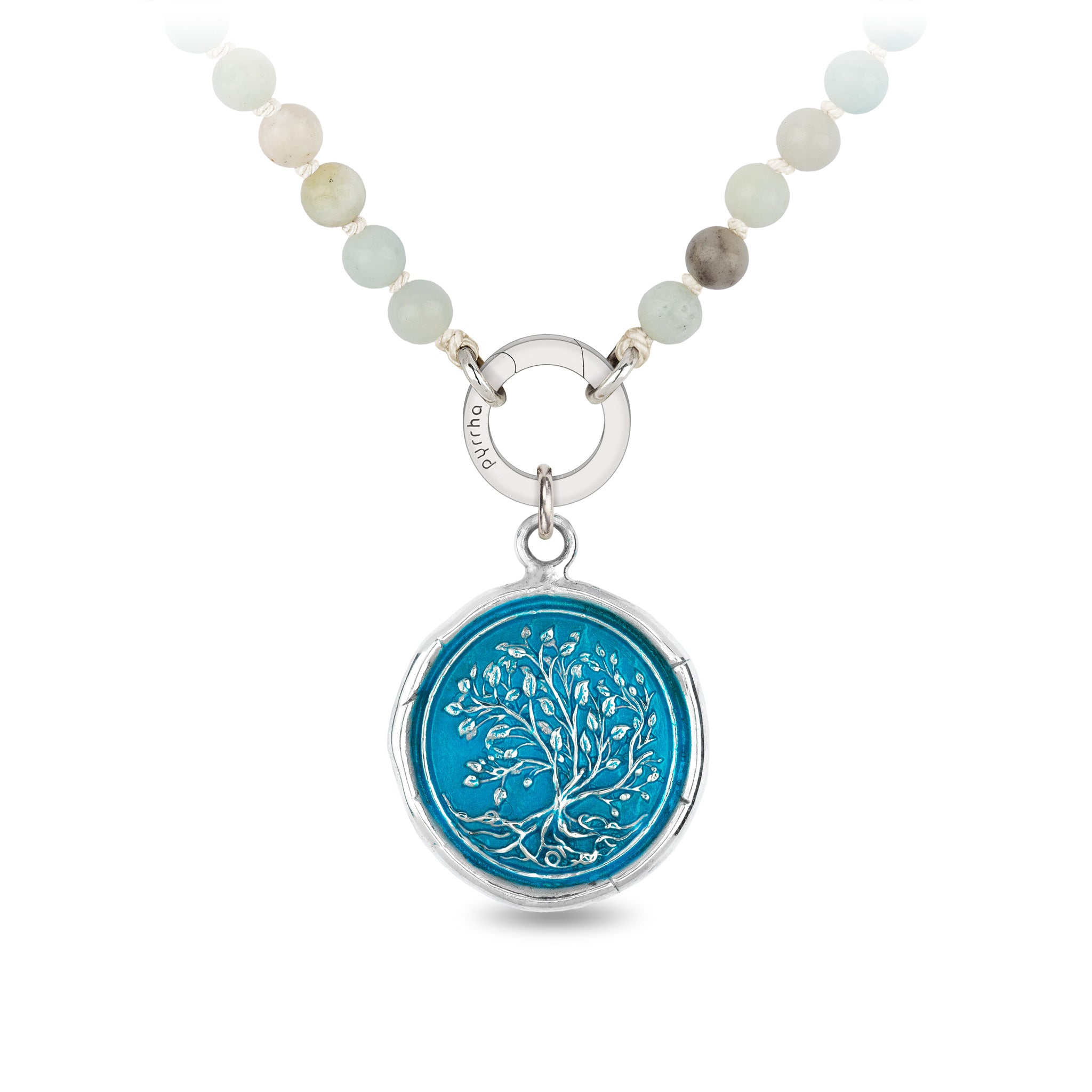 Tree of Life Sautoir Necklace - Capri Blue