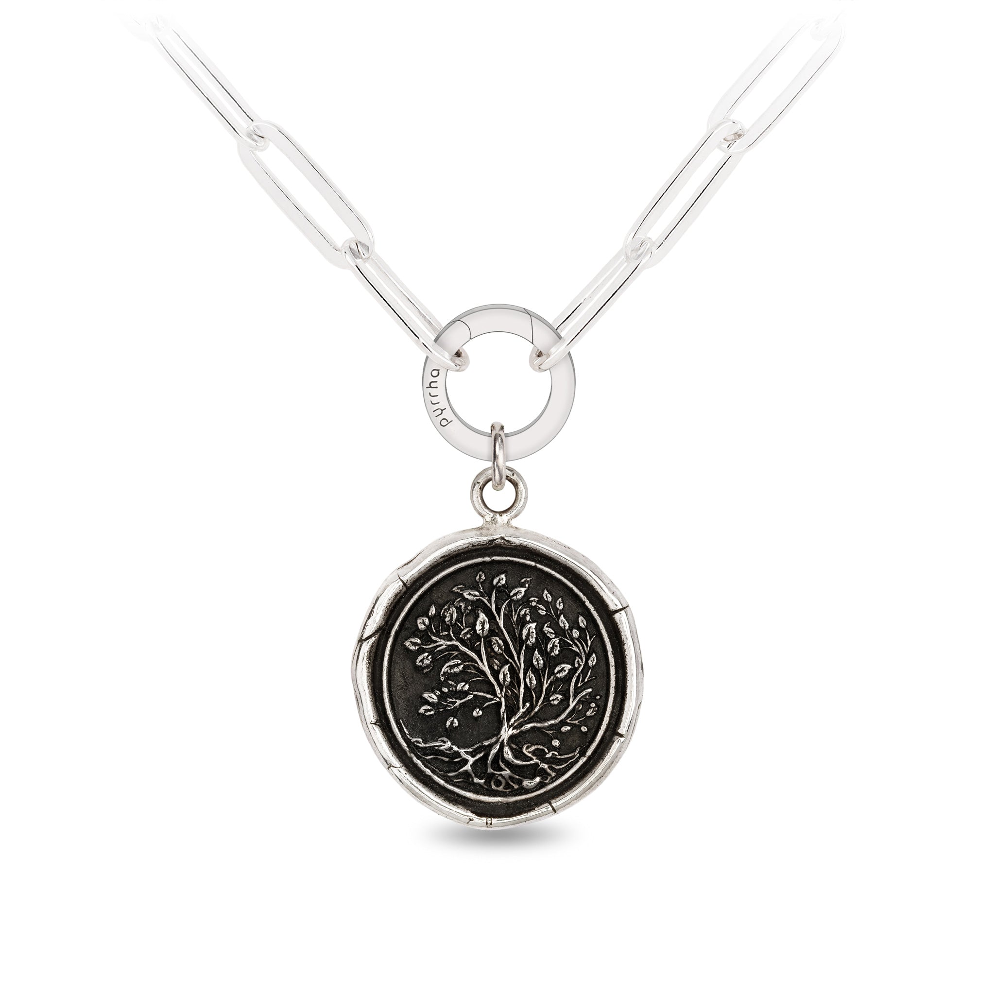 thumbnail image 2 of Tree Of Life Pendant Necklace - Silver Figaro Chain, Cubic Zirconia Crystal Jewelry Gift For Her 2 of 2
