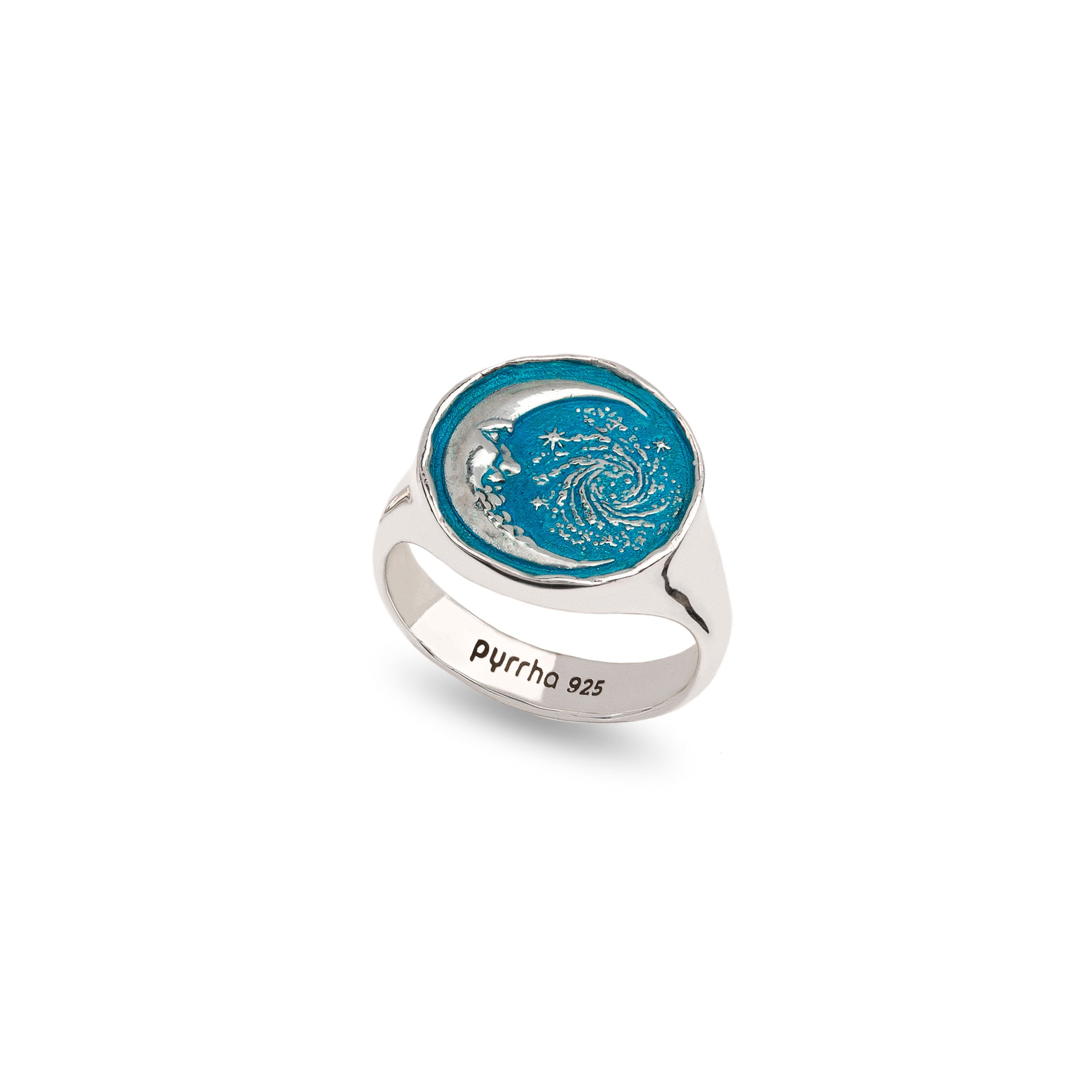 Trust the Universe Signet Ring - Capri Blue