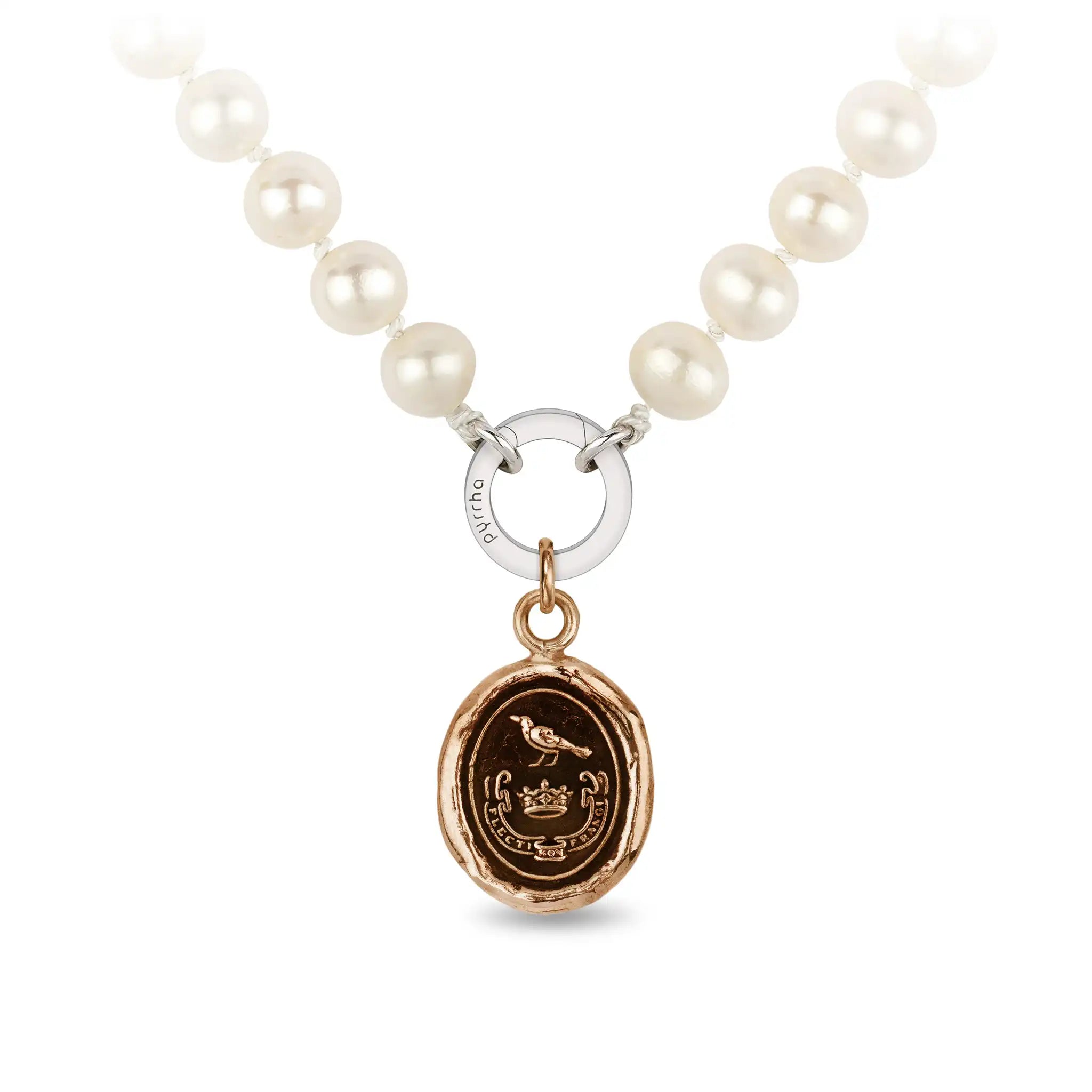 Unbreakable Knotted Freshwater Pearl Necklace - Bronze