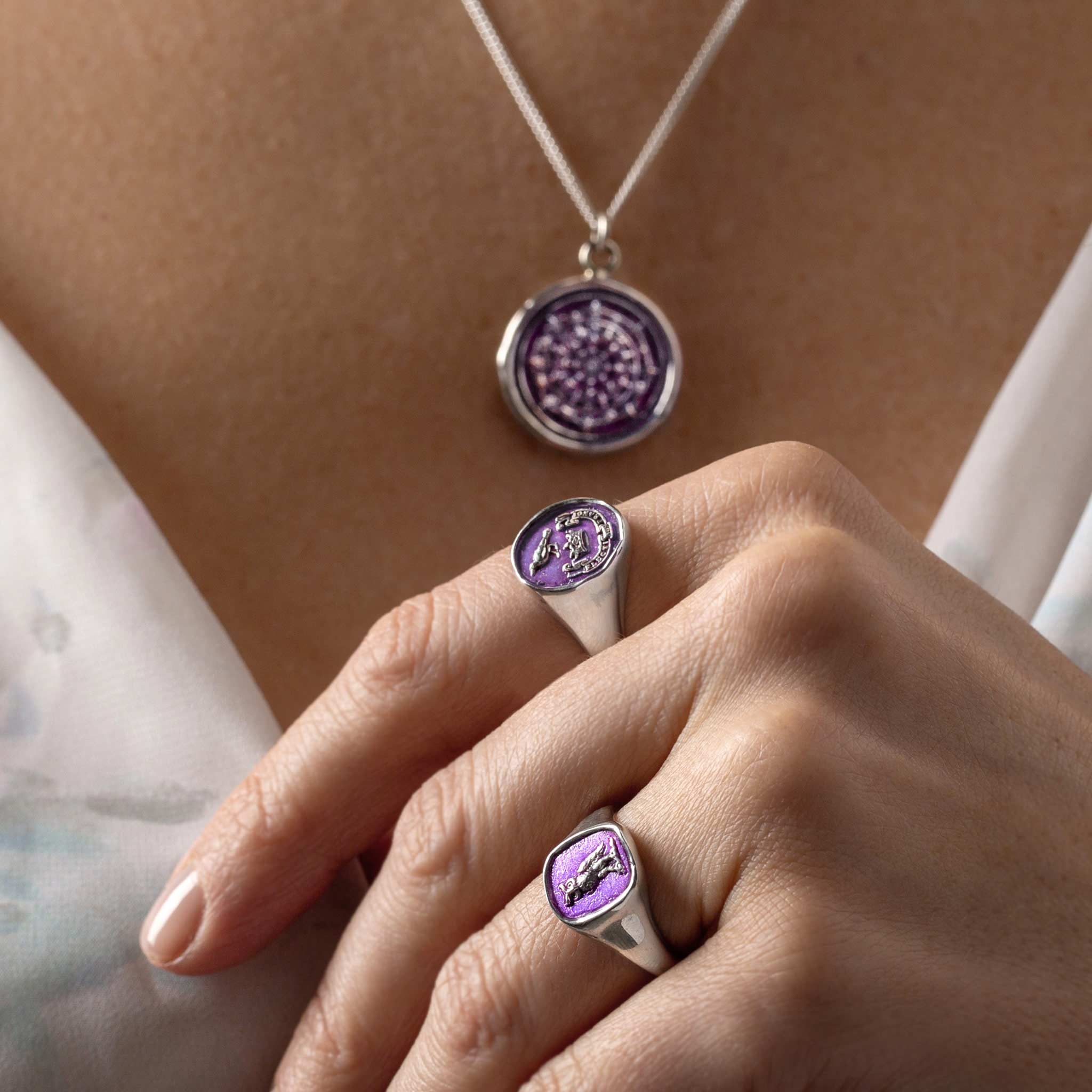 Direction Signet Ring - Mystic Violet