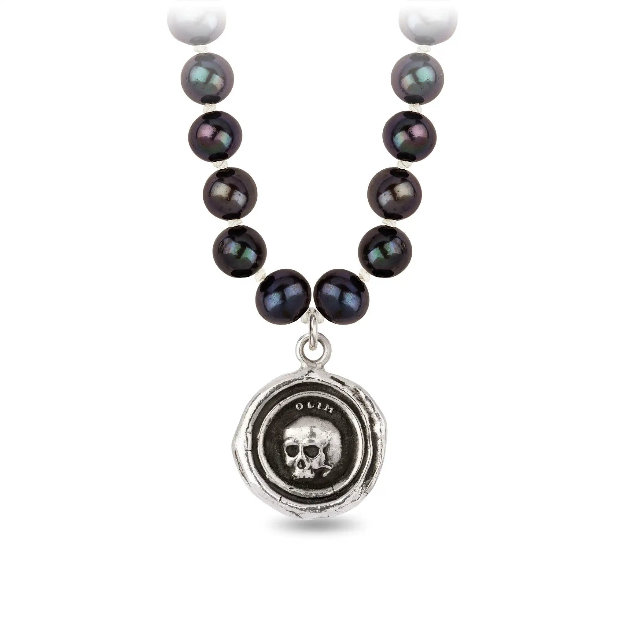 What Once Was Freshwater Pearl Necklace - Peacock Black