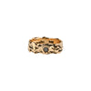 Diamond Set 14K Gold Wide Textured Band Ring