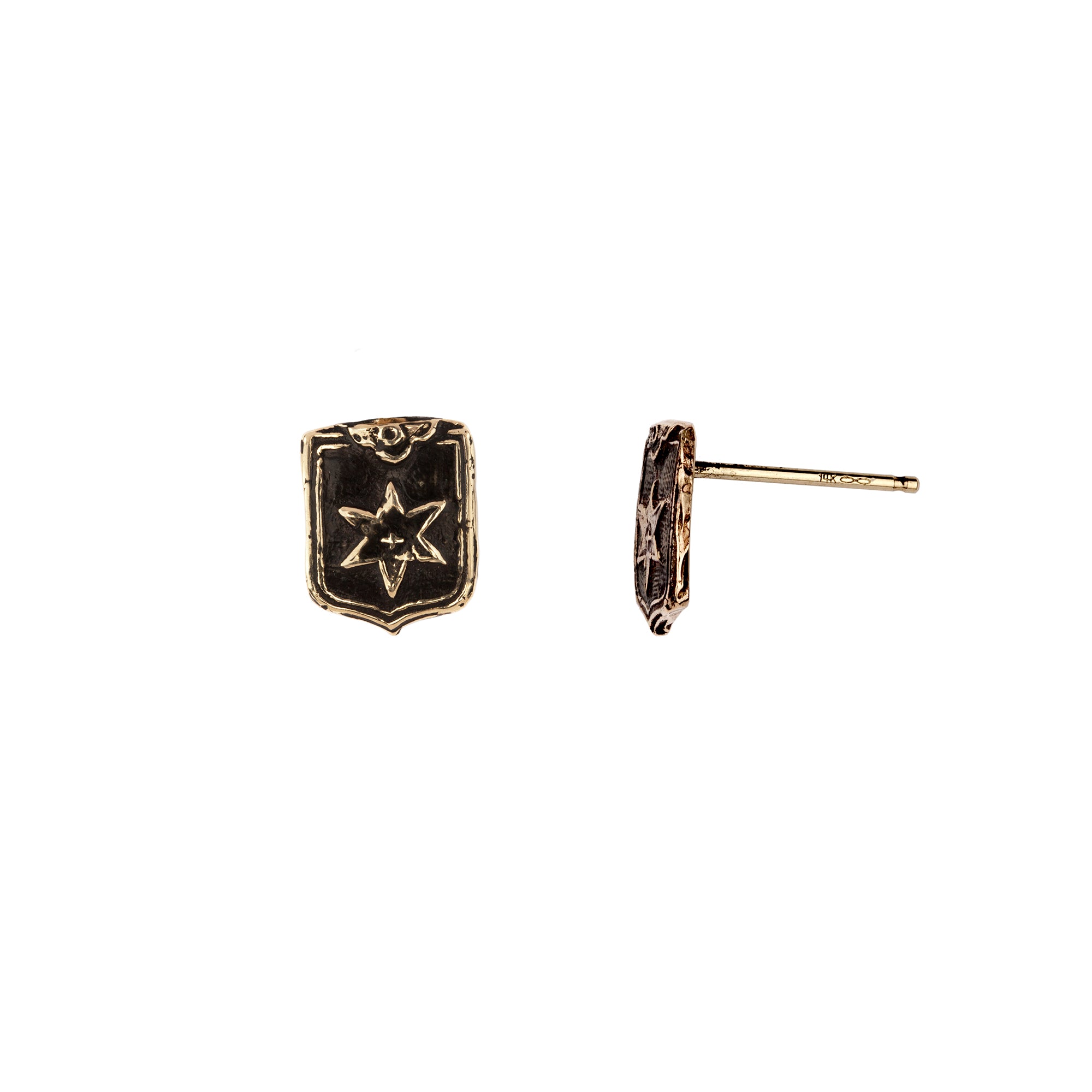 Look Within 14K Gold Talisman Stud