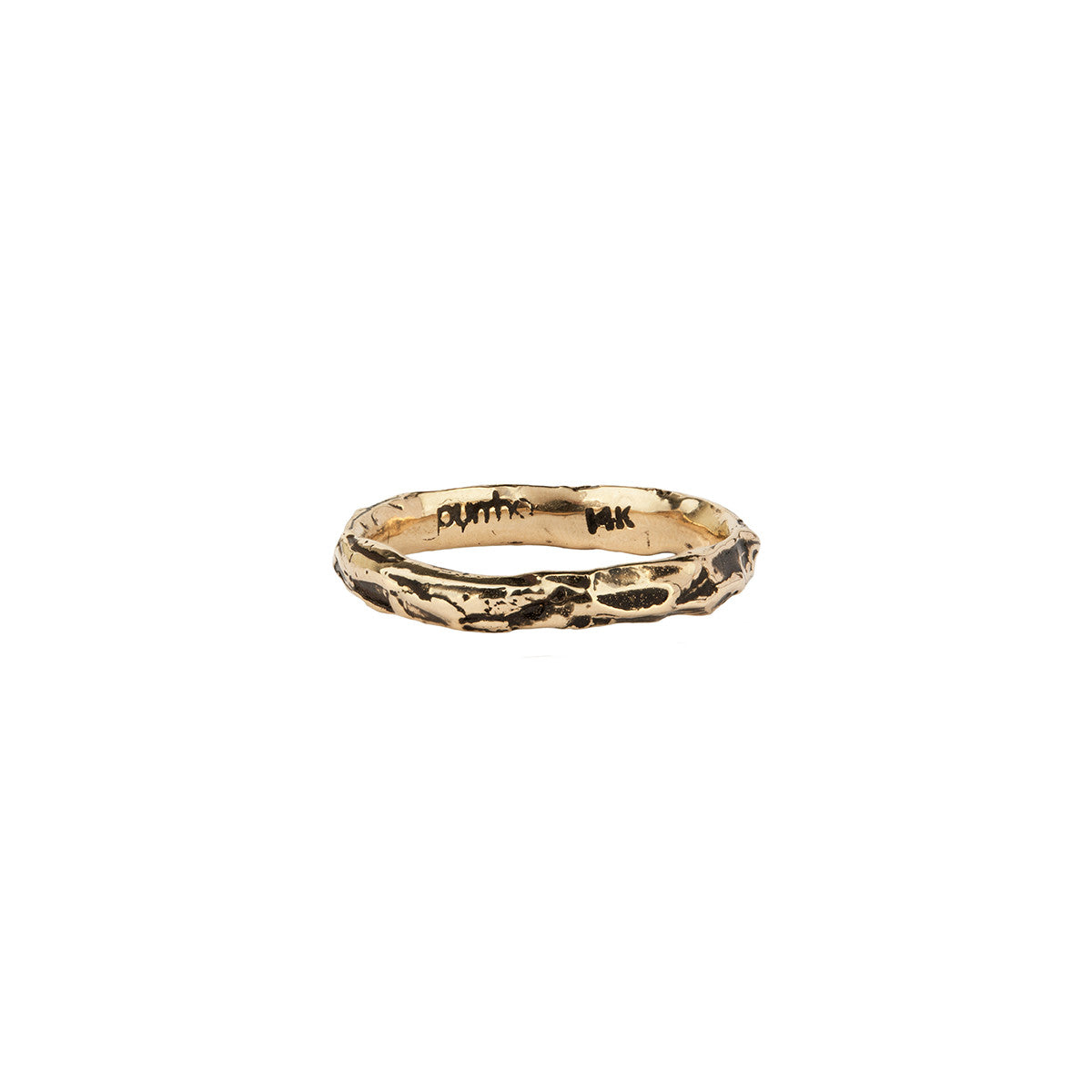 14K Gold Textured Band Wedding Rings