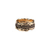 Love Conquers All Wide 14K Gold Textured Band Ring