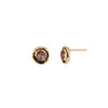 A set of 14k gold stud earrings featuring Cognac Rustic Diamonds.