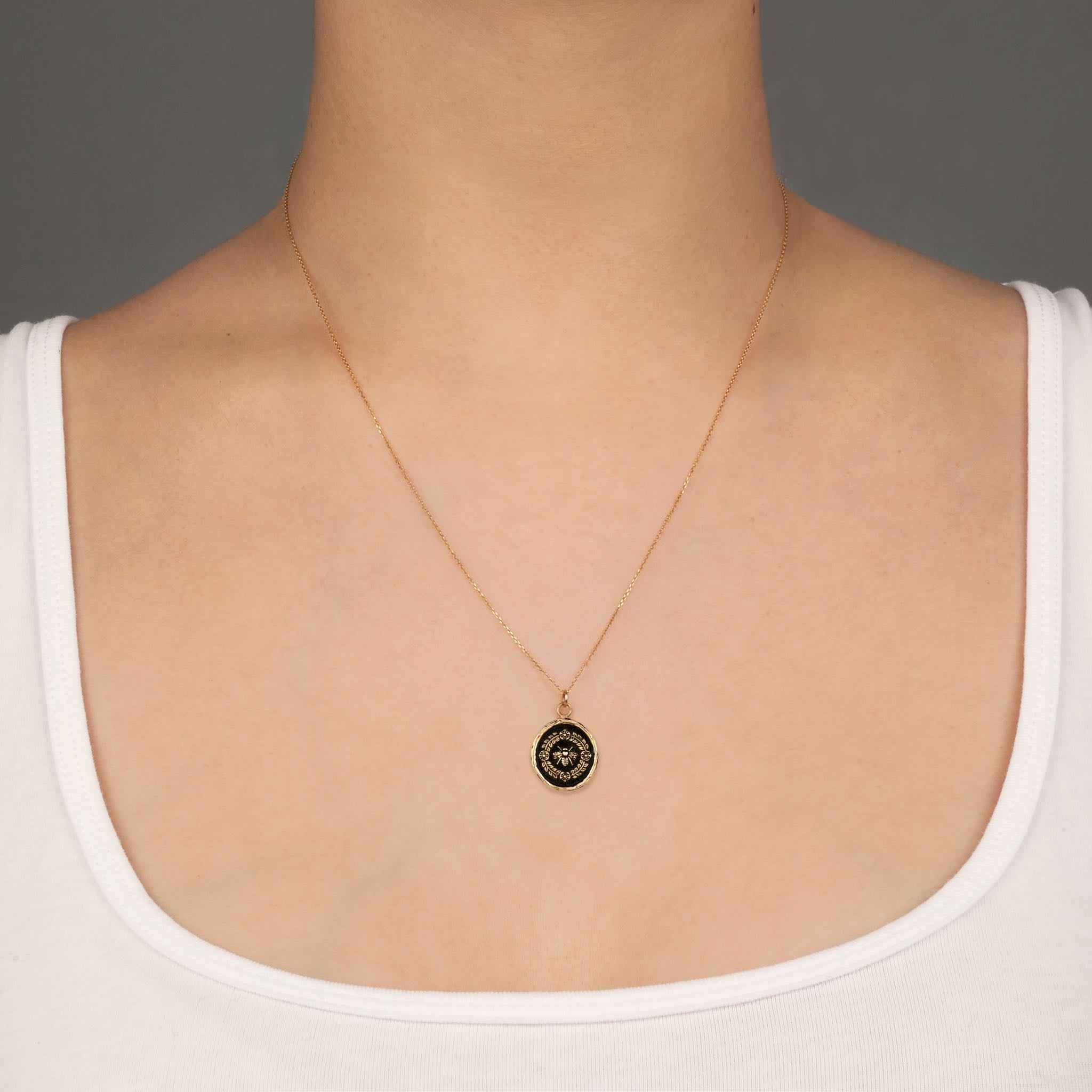 Pyrrha Honeybee 14K Gold Talisman Necklace