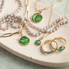 Small Emerald 14K Gold Faceted Stone Necklace