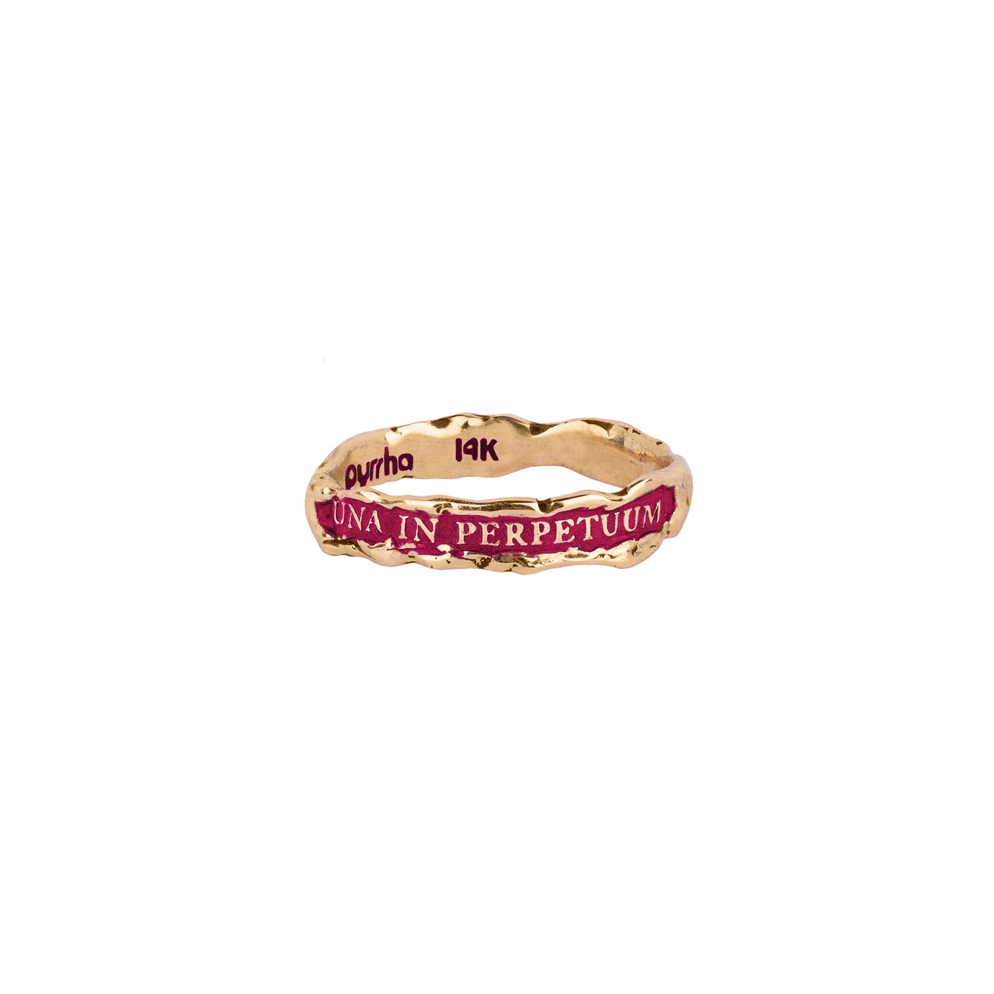 Together Forever 14K Gold Narrow Texture Band Ring - True Colors