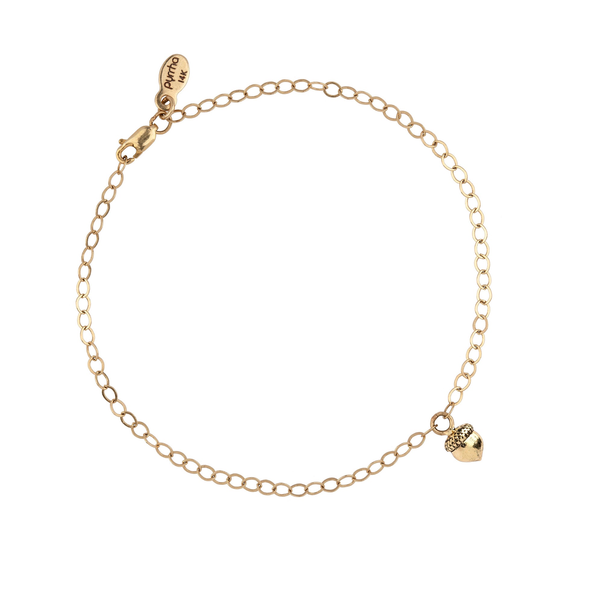 Acorn 14K Gold Symbol Chain Bracelet