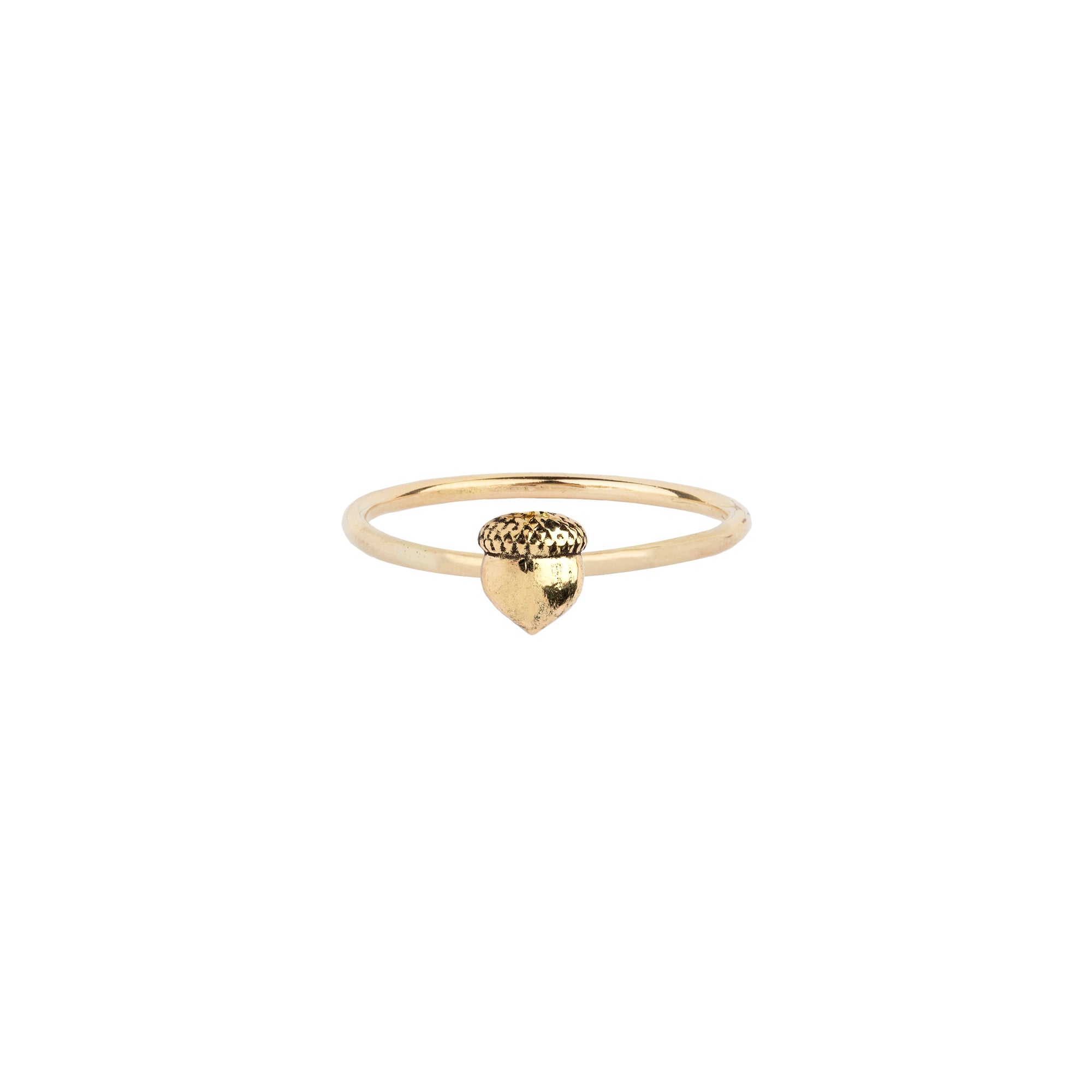 Acorn 14K Gold Symbol Charm Ring