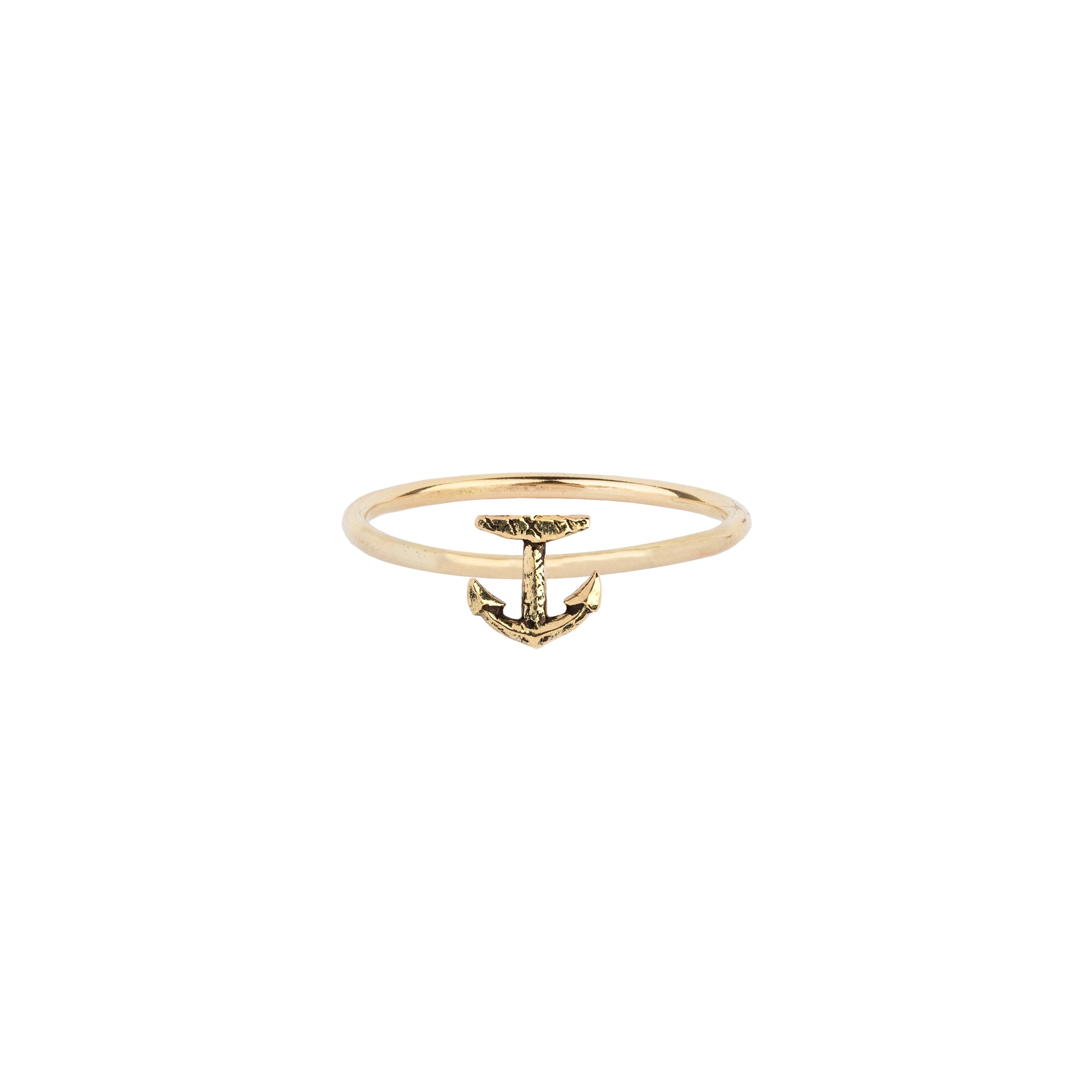 Anchor 14K Gold Symbol Charm Ring