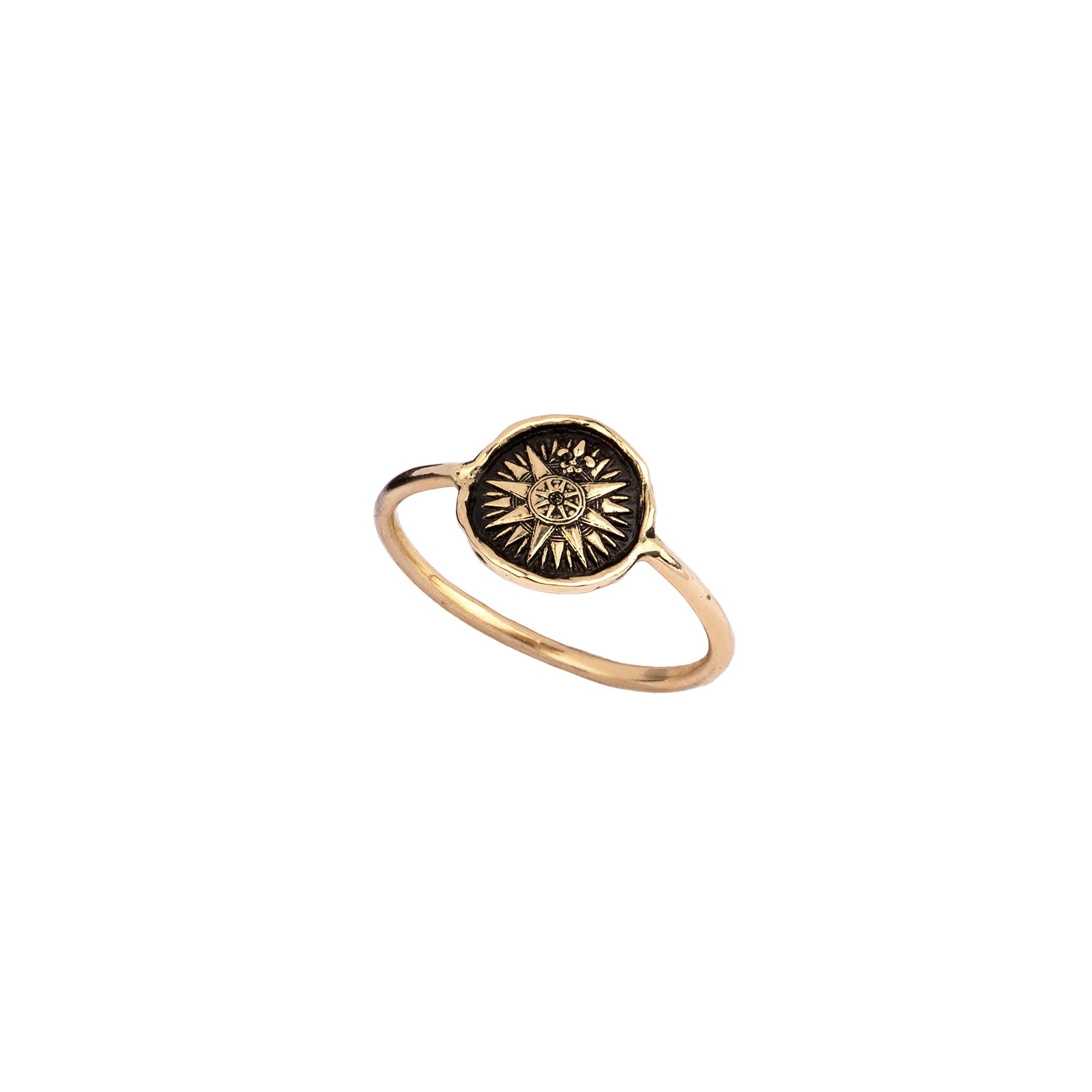 Direction 14K Gold Mini Talisman Ring