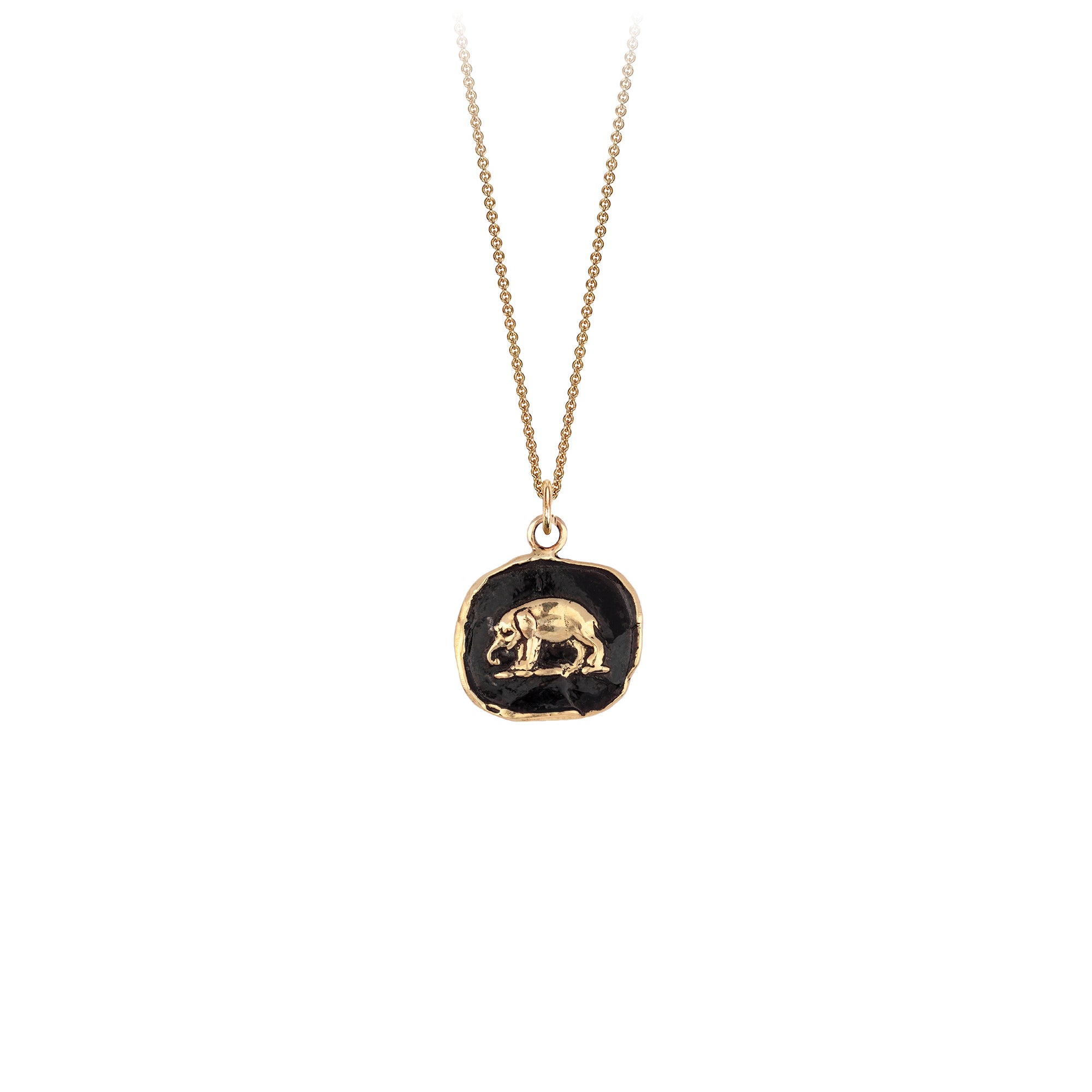 Pyrrha Elephant 14K Gold Talisman Necklace
