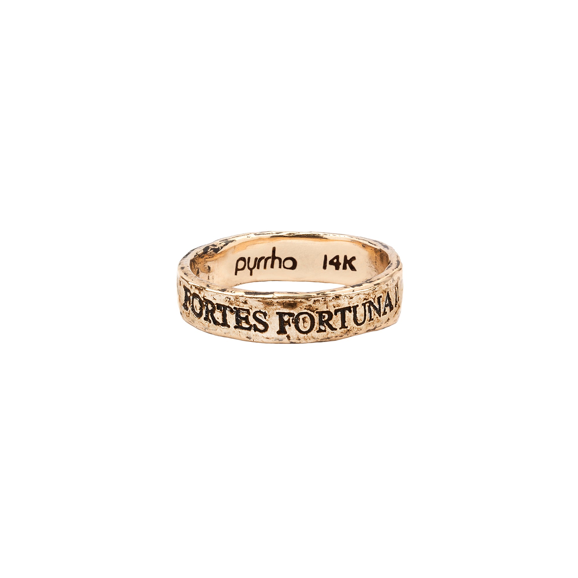A 14k gold ring engraved with our Fortes Fortuna Luvat motto.