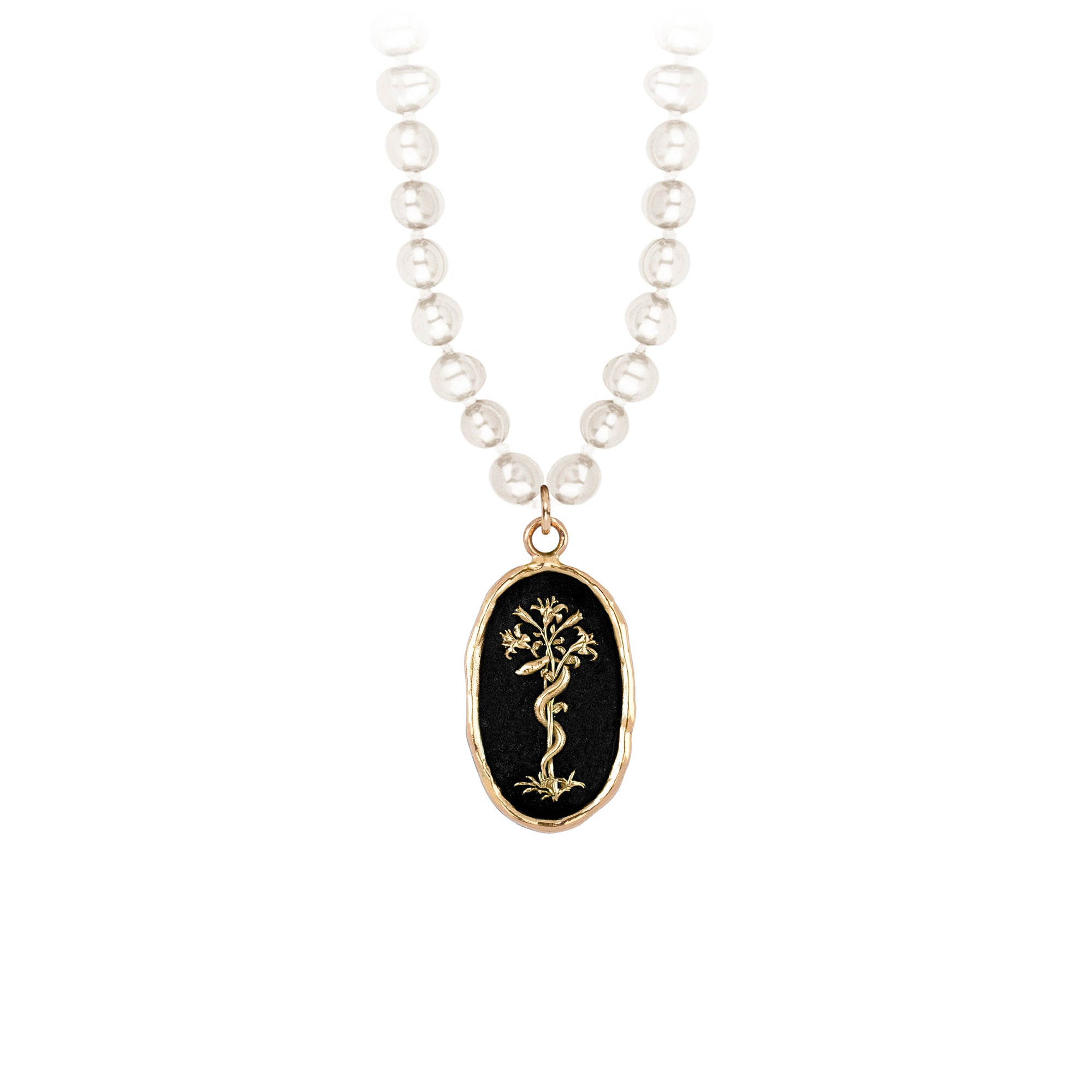 Heal From Within 14K Gold Talisman On Knotted Freshwater Pearl Necklace