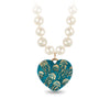 Jellyfish 14K Gold Large Puffed Heart Talisman On Knotted Freshwater Pearl Necklace - True Colors