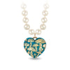 Mushroom 14K Gold Large Puffed Heart Talisman On Knotted Freshwater Pearl Necklace - True Colors