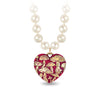 Mushroom 14K Gold Large Puffed Heart Talisman On Knotted Freshwater Pearl Necklace - True Colors