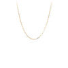 A 14k gold chain with long paperclip links.