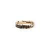 Love Conquers All Narrow 14K Gold Stone Set Textured Band Ring