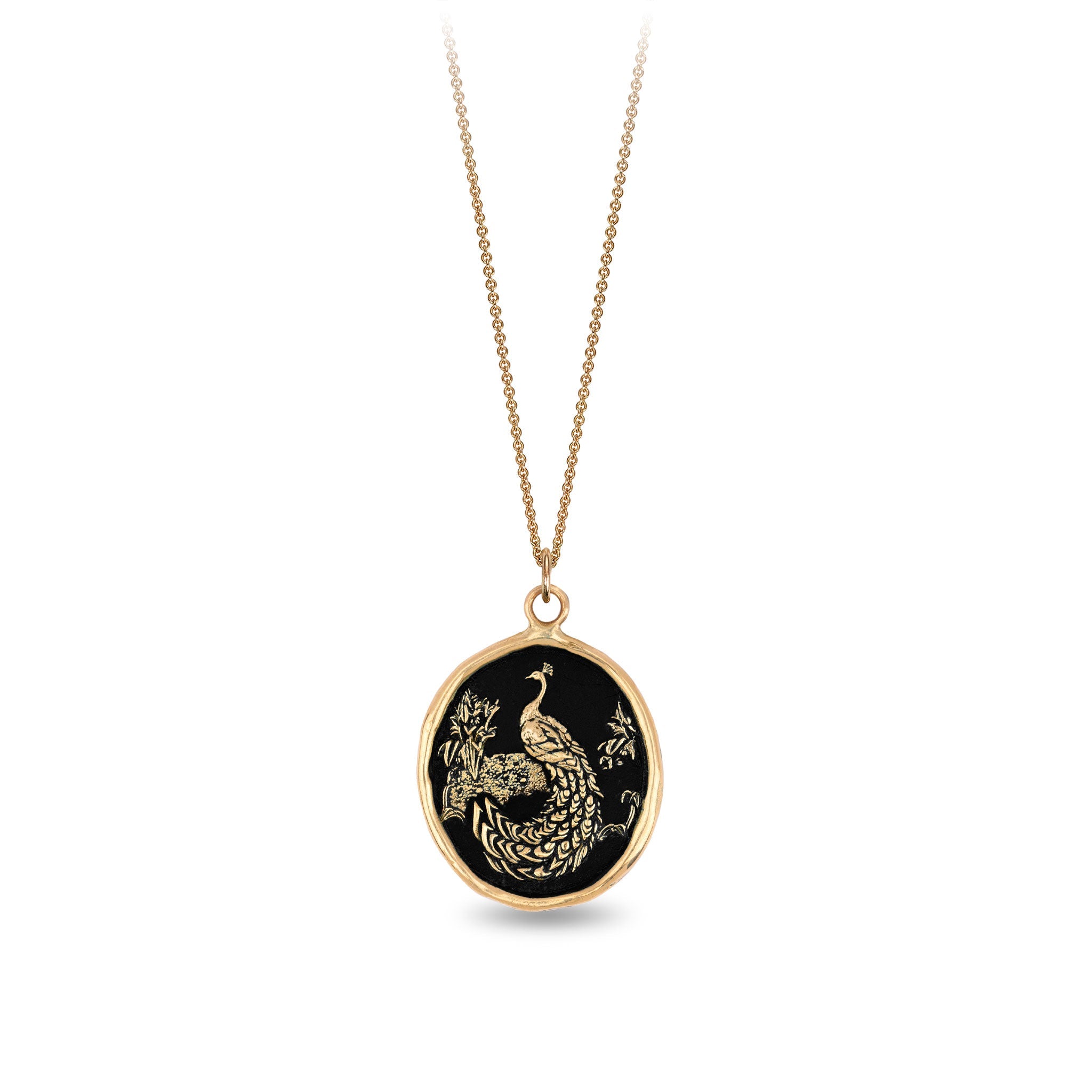 Peacock 14K Gold Talisman