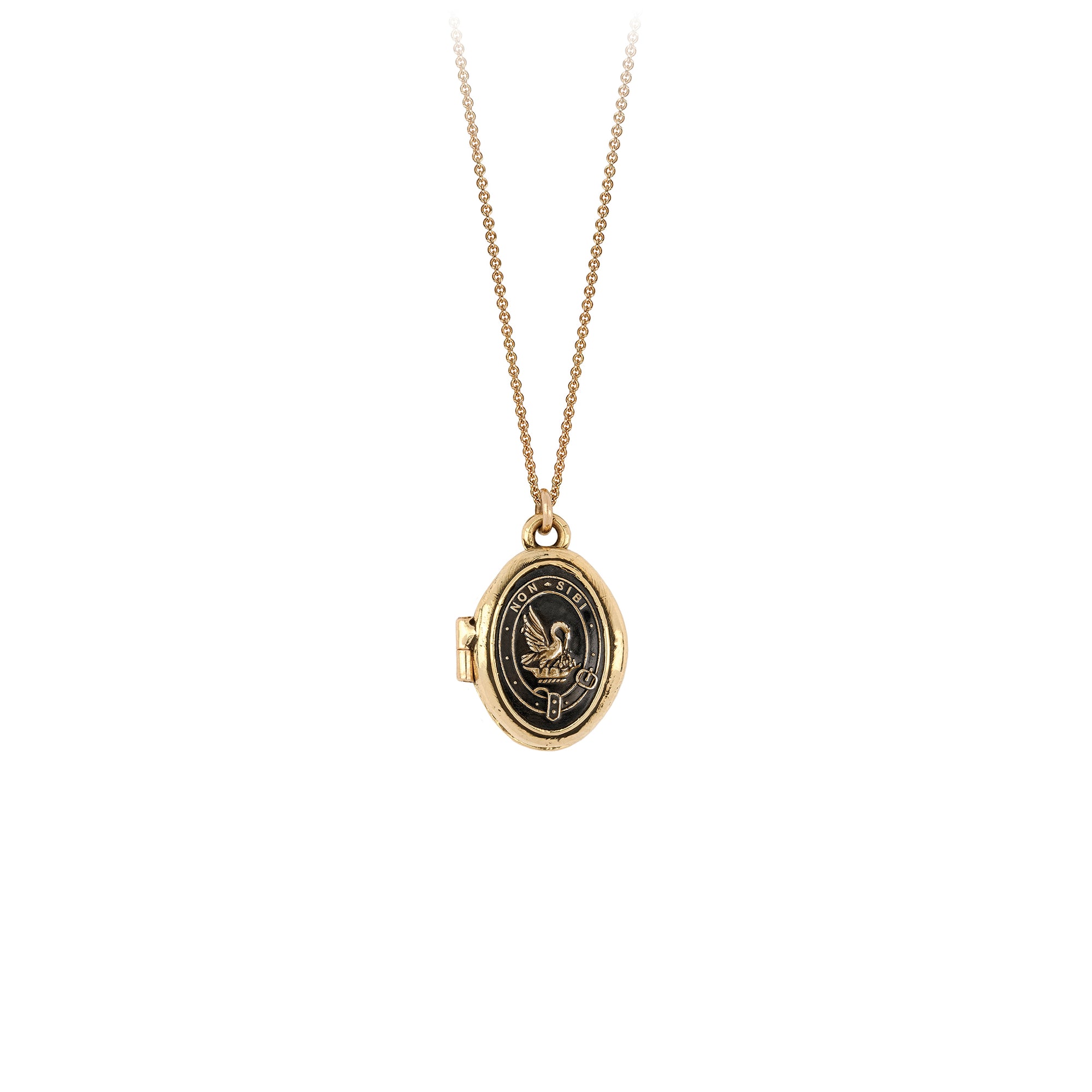 A 14k gold chain with our 14k gold Selflessness locket.
