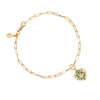 Small 14K Gold Puffed Heart Diamond Set Long Link Paperclip Chain Bracelet - True Colors
