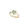 Small 14K Gold Puffed Heart Diamond Set Talisman Ring - True Colors
