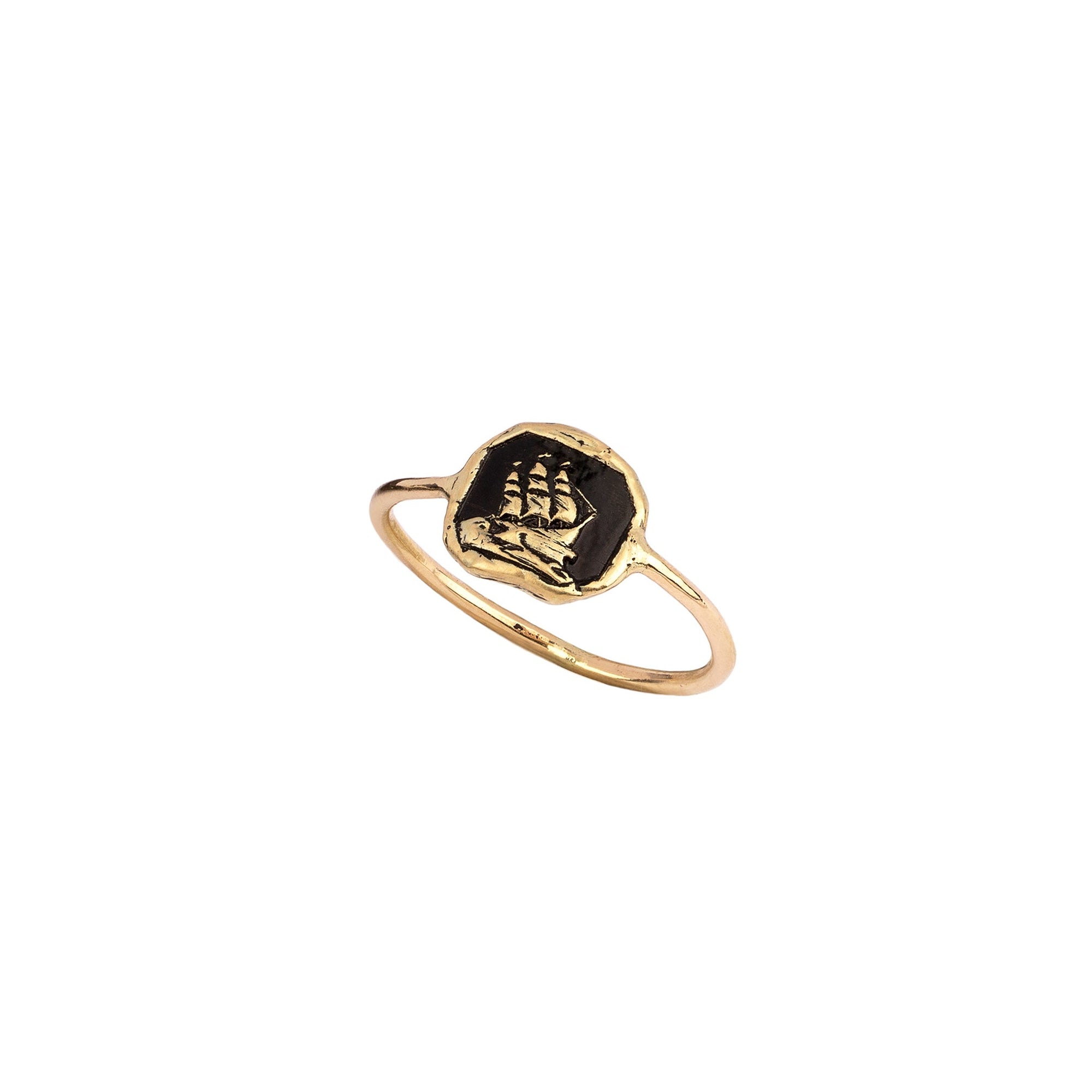 Unsinkable 14K Gold Mini Talisman Ring