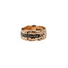 Eternal Love Wide 14K Gold Stone Set Textured Band Ring