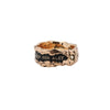 Love is the Breath that Sustains Us Wide 14K Gold Diamond Set Textured Band Ring