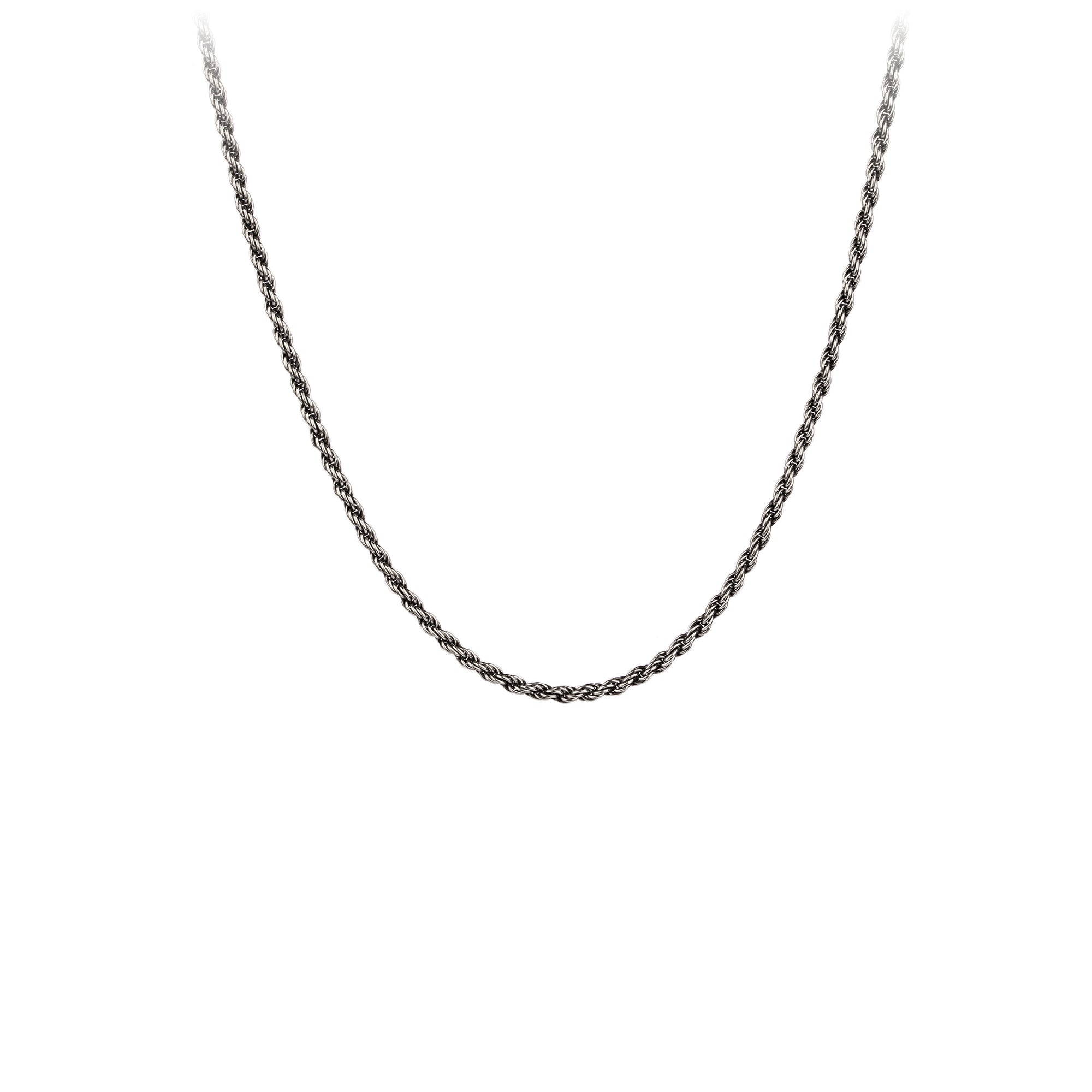 A sterling silver chain with heavy rope links
